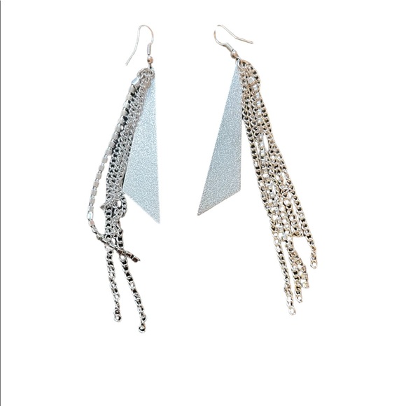 4 inch Earrings, Silver - Picture 4 of 5